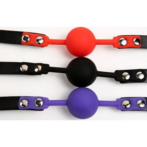 1pcs Faux Leather Bondage Strap with Full Silicone Mouth Ball Gag Sex Apertural Plug Adult Games Product for Couple