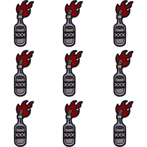 Pulaqi 10PCS Hiippie Patch Fire Punk Wholesale Patches Iron On Patches For Clothing Stripe Wholesale Dropship Custom Patch