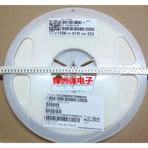 100PCS 1206 103 10NF 0.01UF X7R 10% smd chip capacitor