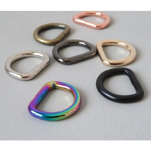 100Pcs/Lot 20mm Webbing Strap Belt Loop Buckle Metal D Ring For Bag Backpack Accessory Hardware Pet Dog Collar Leads Leash Clasp