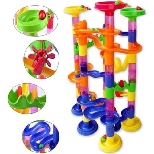 105pcs Childrens Luxury Marble Competition Game Fun Running Intellectual Track Ball Building Block Toy Gift For Children
