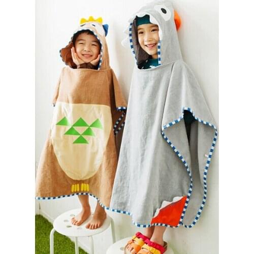 2 Colors Character Grey Bull and Brown Owl Baby Ponchos/Hood /Childrens Hood Bath Towels/Kids Beach Clothes
