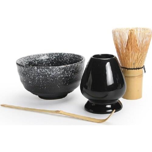 4 pieces/sets traditional matcha giftset bamboo matcha whisk scoop ceremic Matcha Bowl Whisk Holder matcha tea sets