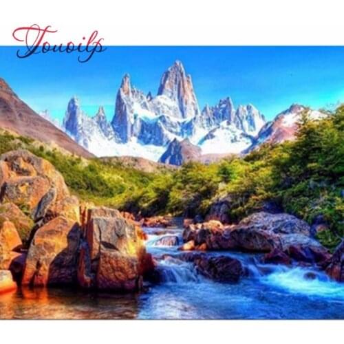 Touoilp Square&round Iceberg landscape Diamond Embroidery 5D Diamond Painting Cross Stitch Picture Rhinestone Diamond Mosaic