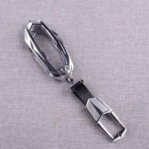 CITALL Car Key Case Fob Chain Holder Cover Fit For Nissan Rogue X-Trail Sport Qashqai Murano Note Latio 370Z Altima Metal Alloy