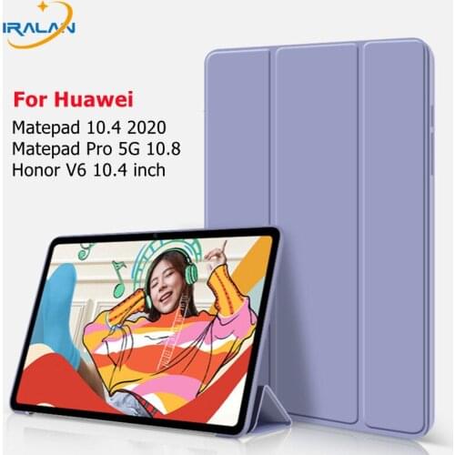 For Huawei MatePad 10.4 2020 Case Pro 10.8 5G Case Soft Silicone Cover for Honor Pad V6 Case With Auto Sleep Wake Funda+Film+Pen