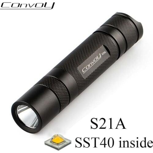 Black Flashlight Convoy S21A Luminus SST40 Led Linterna Torch 21700 Flash Light High Powerful Lantern Camping Fishing Work Lamp