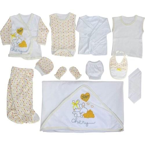 Chery Yellow Heart Rabbit Pattern 11 Piece Hospital Output Set