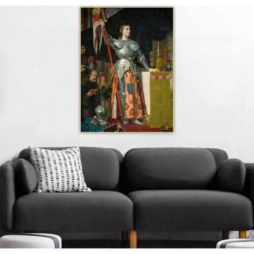 Citon Ingres《Joan of Arc at the Coronation of Charles VII》Canvas Art Oil Painting Picture Background Wall Decor Home Decoration