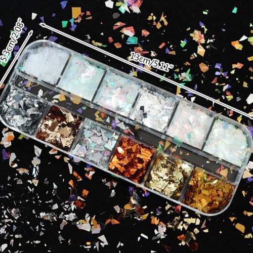 D0LC Holographic Glitter Irregular Epoxy Resin Filling Sequins Paillette DIY Crafts Jewelry Making Filler Nail Art Flake