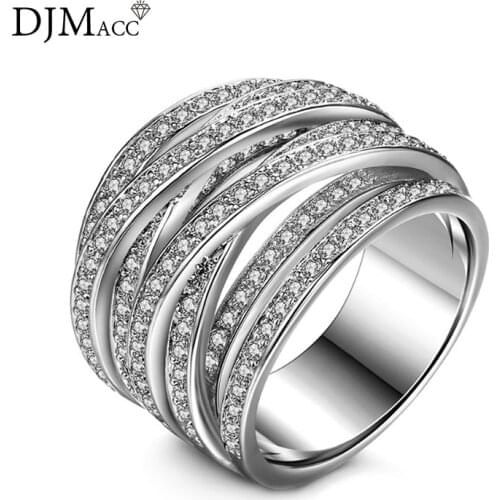 Кольца с фианитами для женщин DJMACC China At AliExpress