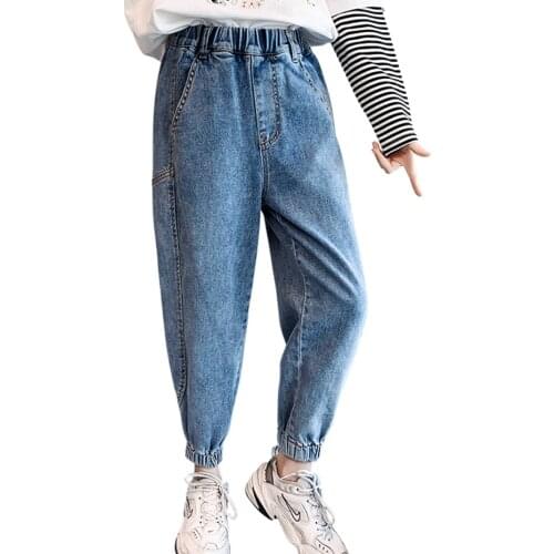 Jeans Girl Solid Color Girl Jeans Casual Style Children Jeans Spring Autumn Childrens Jeans Clothes 6 8 10 12 14