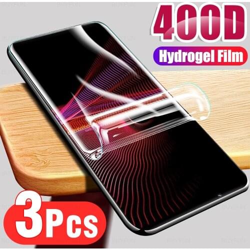 3Pcs Full Cover Hydrogel Film For Sony Xperia 1 III Screen Protection For Xperia1 5 10 II III Pro Plus Protector Film Not Glass