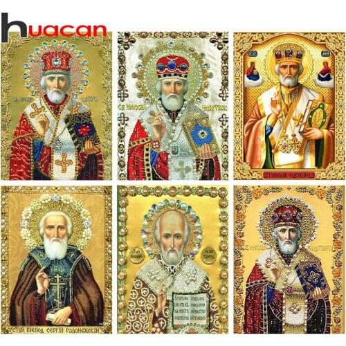 Huacan Full Square Diamond Painting Religion 5D Diamond Embroidery Mosaic Icons Kits Wall Art Home Decoration