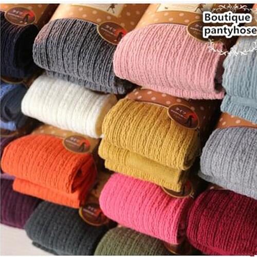 Trend Knitting High elastic super thick Womens pantyhose fashion casual vertical cotton stripes tights 18 Colors free ship