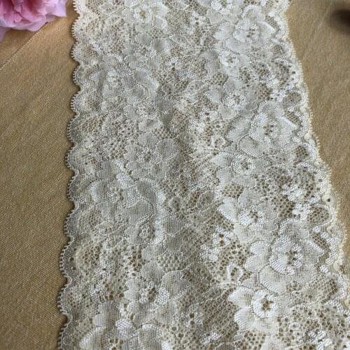 Width Elastic 14.5CM E2669 Lace Trim Stretch Lace Fabric For Bra Underwear Clothing Lingeire Sewing Appliques Cotton Lace