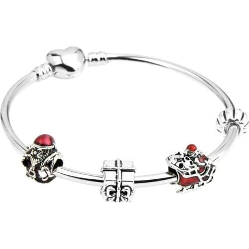 MADALENA SARARA Fashion Crystal Bead Bracelet Rhinestone and Crystal Inlaid Heart Clasp Bracelet American Trendy