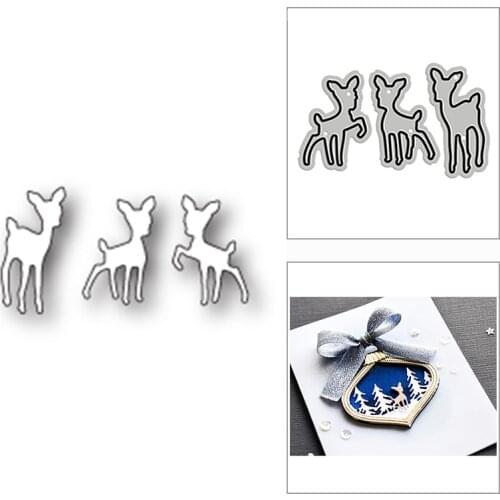 New Playing Fawns Deers Animal 2020 Metal Cutting Dies for DIY Scrapbooking and Card Making Decorative Embossing Craft No Stamps