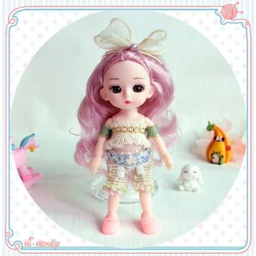 Mini Cute Princess Doll BJD16cm Doll DIY Fashion Dress Up 13 Joint Movable 1/12 Dress Set Doll Girl Toy Children Birthday Gift