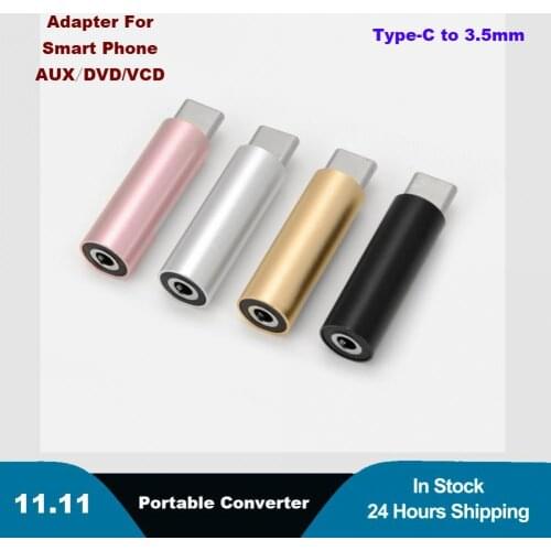 Mini Portable Aluminum Alloy USB Type-C to 3.5MM AUX/DVD/VCD Jack Audio Adapter Stereo Earphone Headset Converter Wholesale