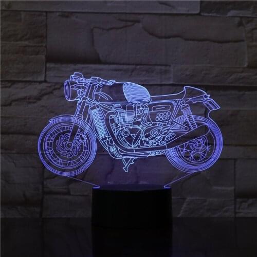 Motorcycle 3d Night Light Base Creative Touch Remote Control Desk 3d Led Lamp Christmas Gift Childrens Toys Usb Nightlight
