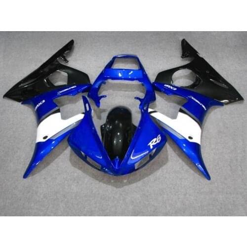 Motorcycle Fairing kit for YAMAHA YZFR6 03 04 05 YZF R6 2003 2004 2005 YZF 600 ABS Blue gloss black Fairings set+7gifts YF31