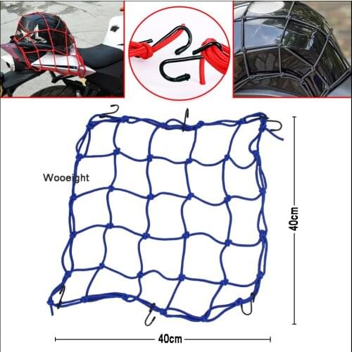 Motorcycle Luggage Net Bike 40*40cm 6 Hooks Hold down Fuel Tank Luggage Mesh Web Bungee Black Motorcycle Bike Tank Car styling