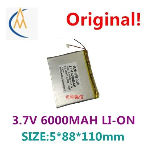 New sufficient capacity polymer li-ion battery 3.7 V 5088110 6000 mah tablet type mobile power supply lines and durable