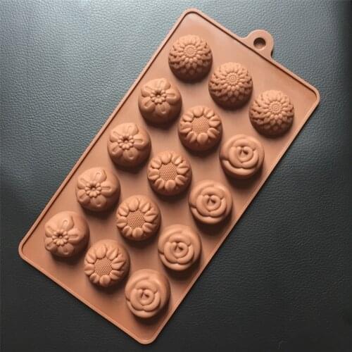 New 1pc sunflower chocolate mold silicone molds for cake ice Soap Mold Sugar Craft cake decorating tools SM005