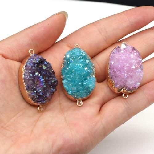New Style Hot Selling Natural Stone Connector Egg-shaped Agates For Jewelry Making DIY Necklace Bracelet Accessory