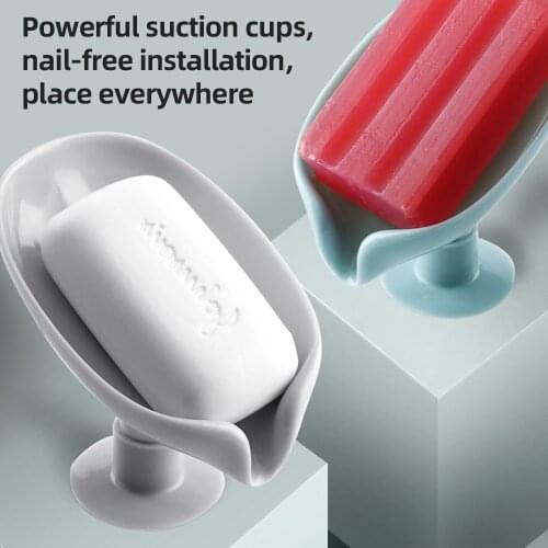 Bathroom Gadgets Leaf Shape Tray Bathroom Supplies Soap Box Drain Soap Holder Box Bathroom Shower Soap Holder Dish Storage Plate