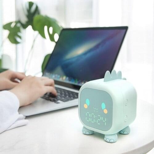 LED Night Light Mini Alarm Clock USB Charging LCD Digital Display Bedside Timer G6DA