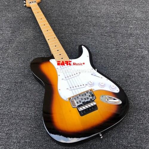 High quality electric guitar, sun paint, white pickup, vibrato bridge, fan-shaped fingerboard, maple neck, freight included