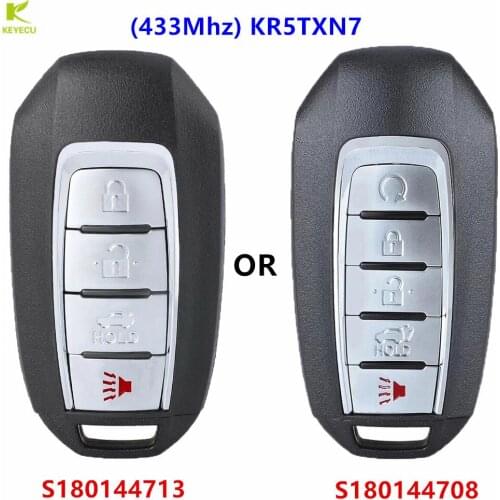 KEYECU Replacement REMOTE SMART KEY FOB 4/5 Buttons 433.92MHz 4A Chip for INFINITI Q50 Q60 QX60 2019 2020 FCC ID: KR5TXN7
