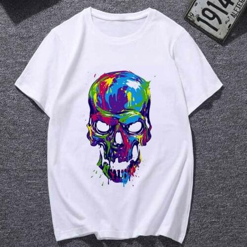 Women T shirt Skull Flower Clothing Short Sleeve Ladies Female Clothes T-shirt Graphic Printed Top Tshirt