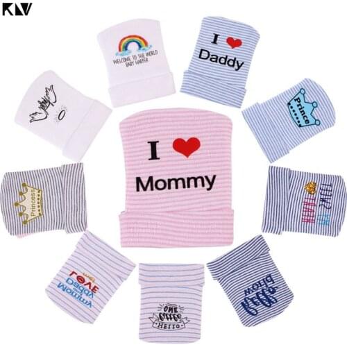 2020 New Warm Cotton Baby Hat Toddler Striped Caps Newborn Bow Beanies Soft Baby Girls Hats Baby Boys Bonnet For 0-3M Baby Hat