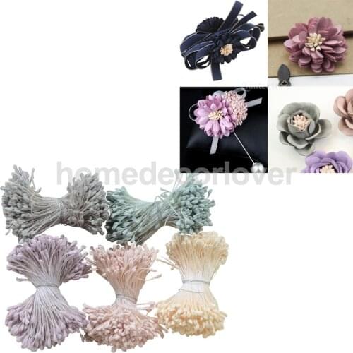 360Pcs Pearl Flower Stamen Pistil Cake Decoration Double Tip DIY Handmade Wreath Scrapbooking Crafts Fake Flower Wedding Bouquet