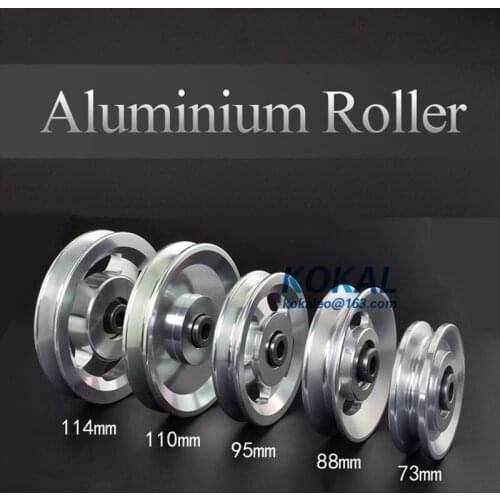 [Al] 1PCS High Quality Universal Wearproof Bearing Aluminium Material Pulley Wheel Cable Gym Sport Equipments Part 73/88/95mm