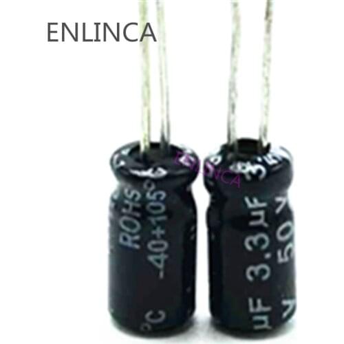 110pcs/lot BC05 50v 3.3UF aluminum electrolytic capacitor size 4*7 3.3UF 20