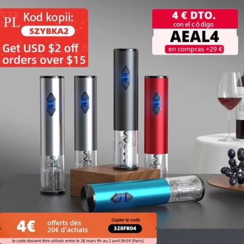 Wine Opener Automatic Electric Wine Bottle Corkscrew Opener with Foil Cutter