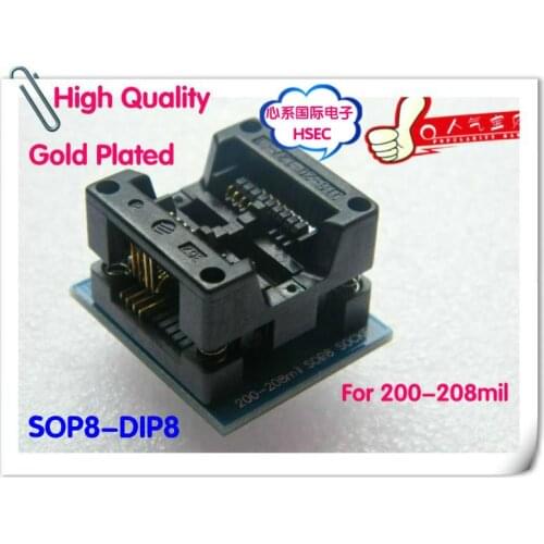Free Shipping SOP8 to DIP8 Socket / SOP8-DIP8 / SOIC8 -DIP8 Wide 200-208mil Socket sop8 to dip8 ic programmer adapter