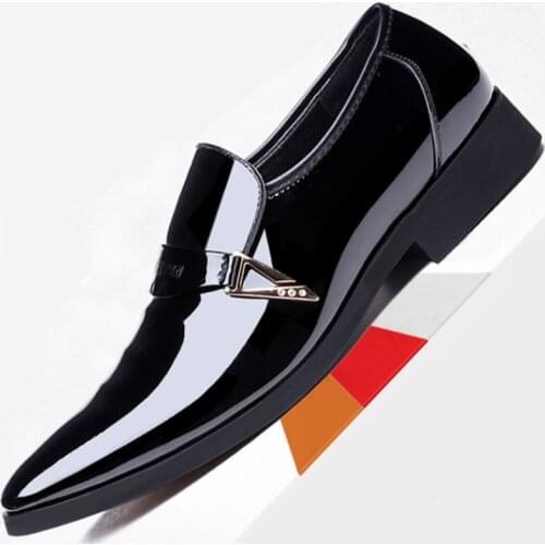 Brand Men Shoes Casual Leather Pop Spring Autumn Winter Vogue Men Flats Comfortable Office Men Dress Shoes hjm78