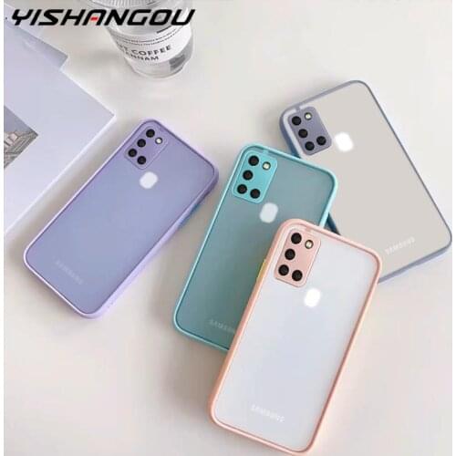 Color Bumper Lens Protect Hard Case For Samsung A21S A31 A11 M11 A51 A71 A50 A70 A20 Luxury Contrast Color Frame Matte PC Case