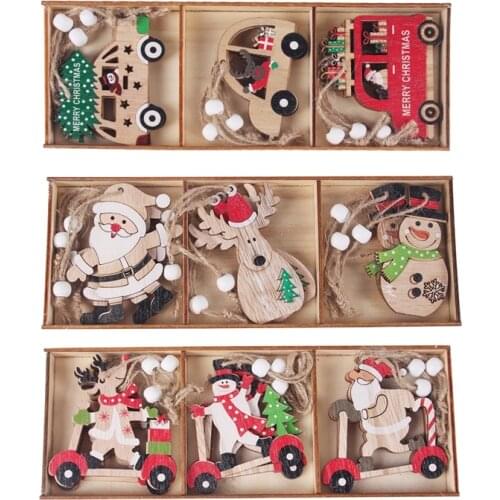 Wooden Christmas Pendant Merry Christmas Decoration for Home 2020 Navidad Ornament Christmas Tree Decor Xmas Gifts New Year 2021