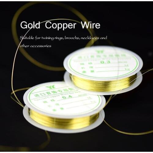 Diameter0.3mm/0.4mm Gold Copper Wire For Jewelry DIY Handmade Metalic Thread Tools Crafts Accessories Jewelery Connectors
