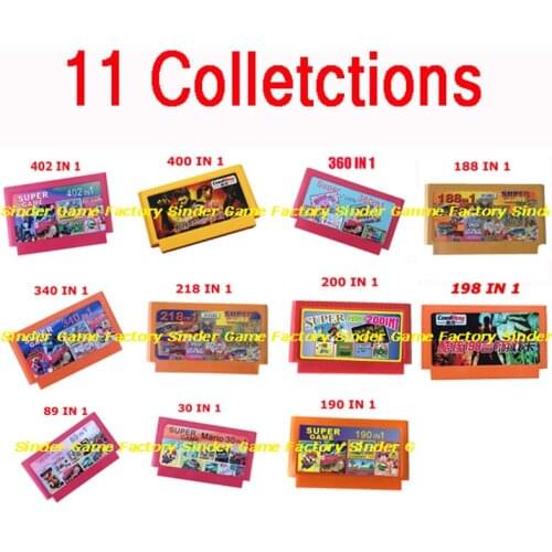 8bit game card new game cartridge classical game carts - 402/400/360/340/218/200/198/89/30/190/188
