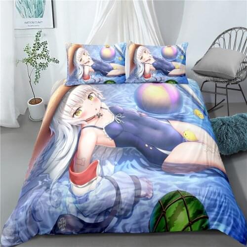 2/3 Pieces Japan Anime Bedding Set 3D Print Azur Lane Duvet Cover For Bedroom Bed Quilt Cover Bedspread Pillowcase(No Sheets)