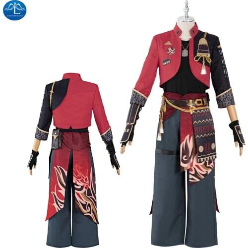 Game Genshin Impact Cosplay Thoma Costume Carnival Halloween Outfit Anime Cosplay Suit Mens Uniform Custom Made