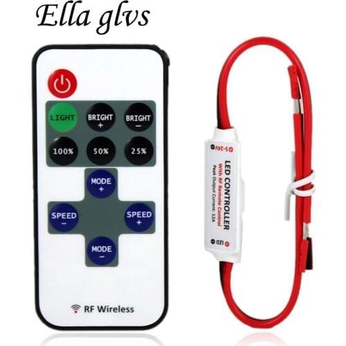 Mini led controller dimmer + RF wireless remote control Dimmer For Single Color LED Light Strip 5V-24V