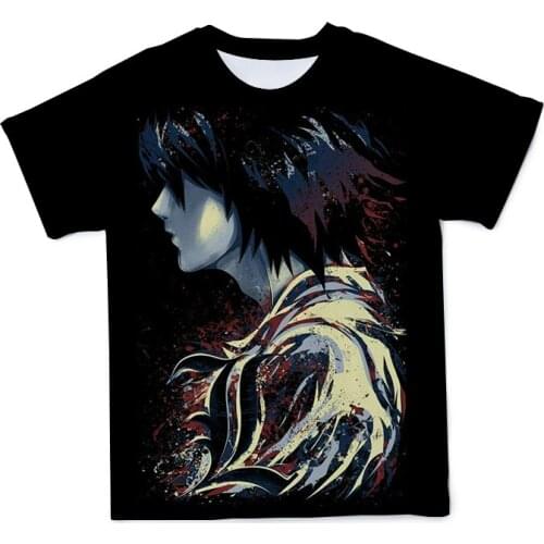 2021New hot selling death note anime streetwear mens t-shirt fashion high quality comfortable boys male oversized kids t-shirt